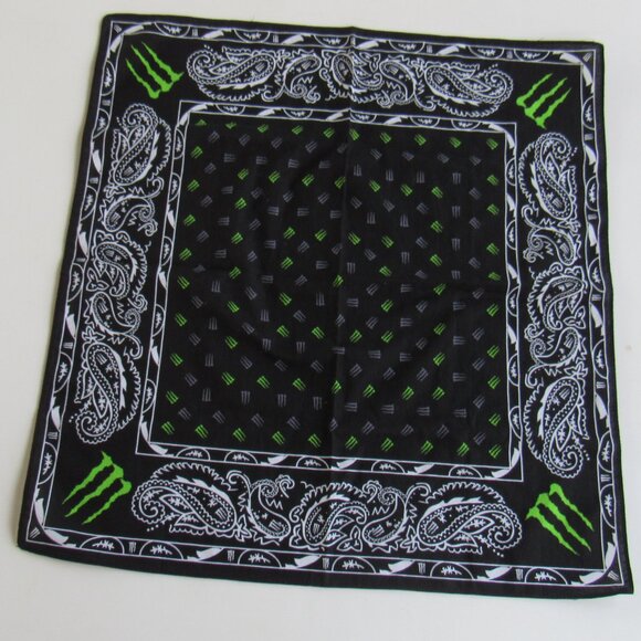 NEW Monster Energy Black Hat Cap and Clear Fanny Pack Waist Bag Bandana Set - Picture 13 of 15